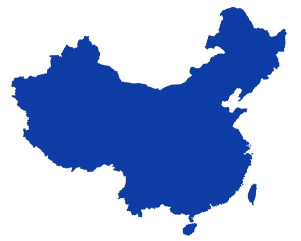 Complete map of China with active industry clusters